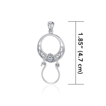 Celtic Claddagh Silver Charm Holder Pendant TPD5099 - Jewelry